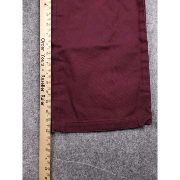 Lykke Wullf Muir Workwear Jean Pants Size XS (24x24) Wide Leg Cotton Maroon - Picture 7 of 8